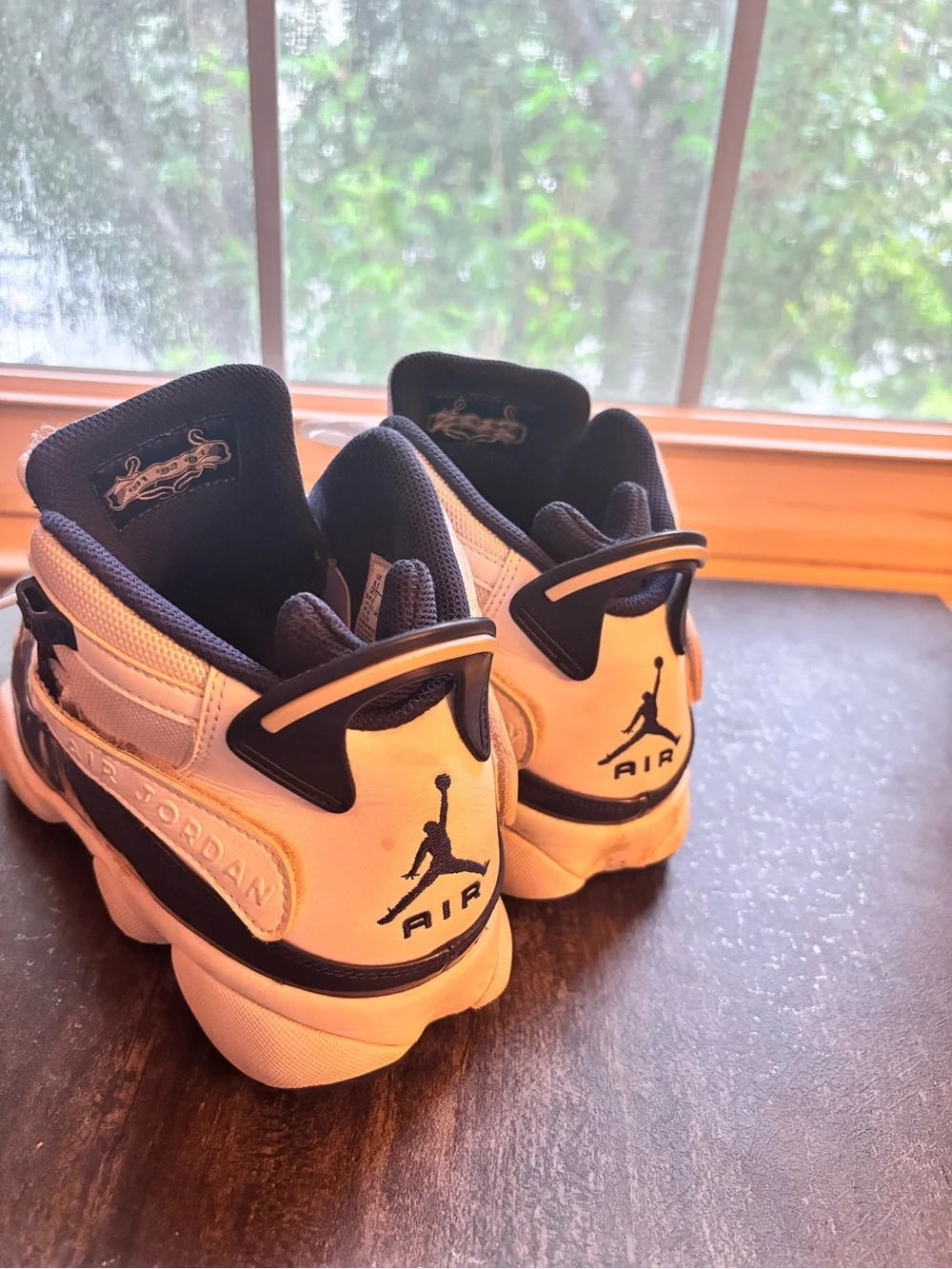 Jordan 6 Rings Navy Blue and White Sneakers